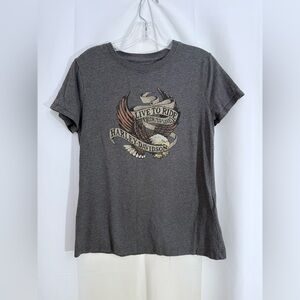 Harley-Davidson “Live To Ride Ride To Live” Grey Short Sleeve T-Shirt Size Small